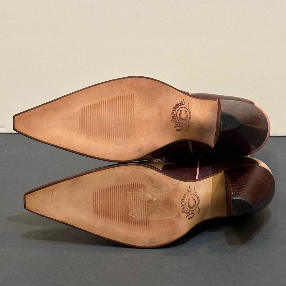 Lucchese Brown and Tan Two-Tone Pointed Toe Cowboy Boots - Picture 8 of 10